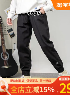 MLB裤子男裤女裤情侣运动裤NY小标休闲长裤宽松束脚卫裤3APTB0141