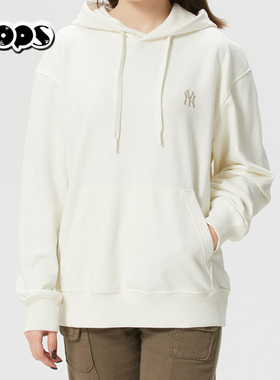 MLB男女NY小标刺绣纯色情侣连帽运动套头衫26春新款卫衣3AHDB0161