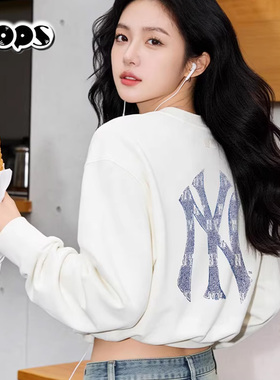 MLB官方圆领卫衣男女款2026春季新款运动休闲长袖套头衫3AMTM0961