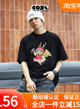 MLB24新款情侣短袖男女NY龙年限定卡通印花运动休闲T恤3ATSQ0141