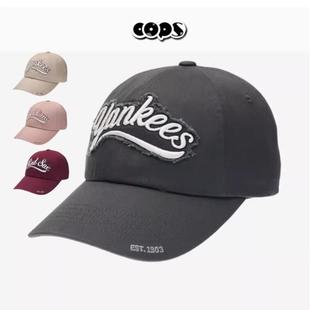 MLB情侣棒球帽男女复古刺绣大logo运动遮阳鸭舌帽3ACPV015N CPV01