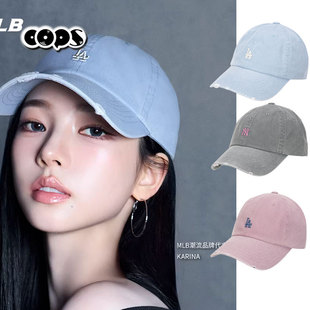 MLB蓝色鸭舌帽KARINA同款帽子男女帽休闲帽棒球帽运动帽3ACPM105N