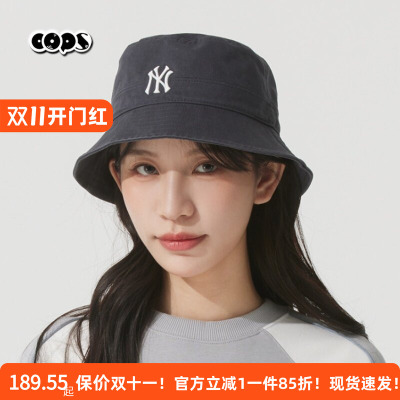MLB渔夫帽男女情侣25新款NY小标刺绣休闲遮阳帽运动帽子3AHTB035N