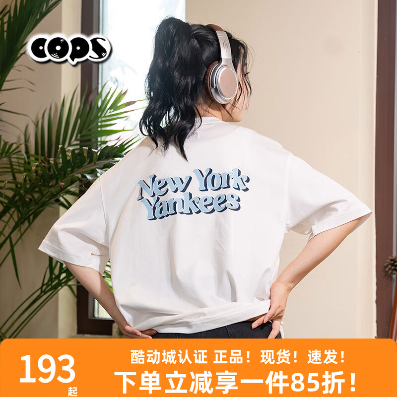 MLBT恤女24年短袖NY学院风字母印花圆领运动T恤3ATSV0443/TSV04