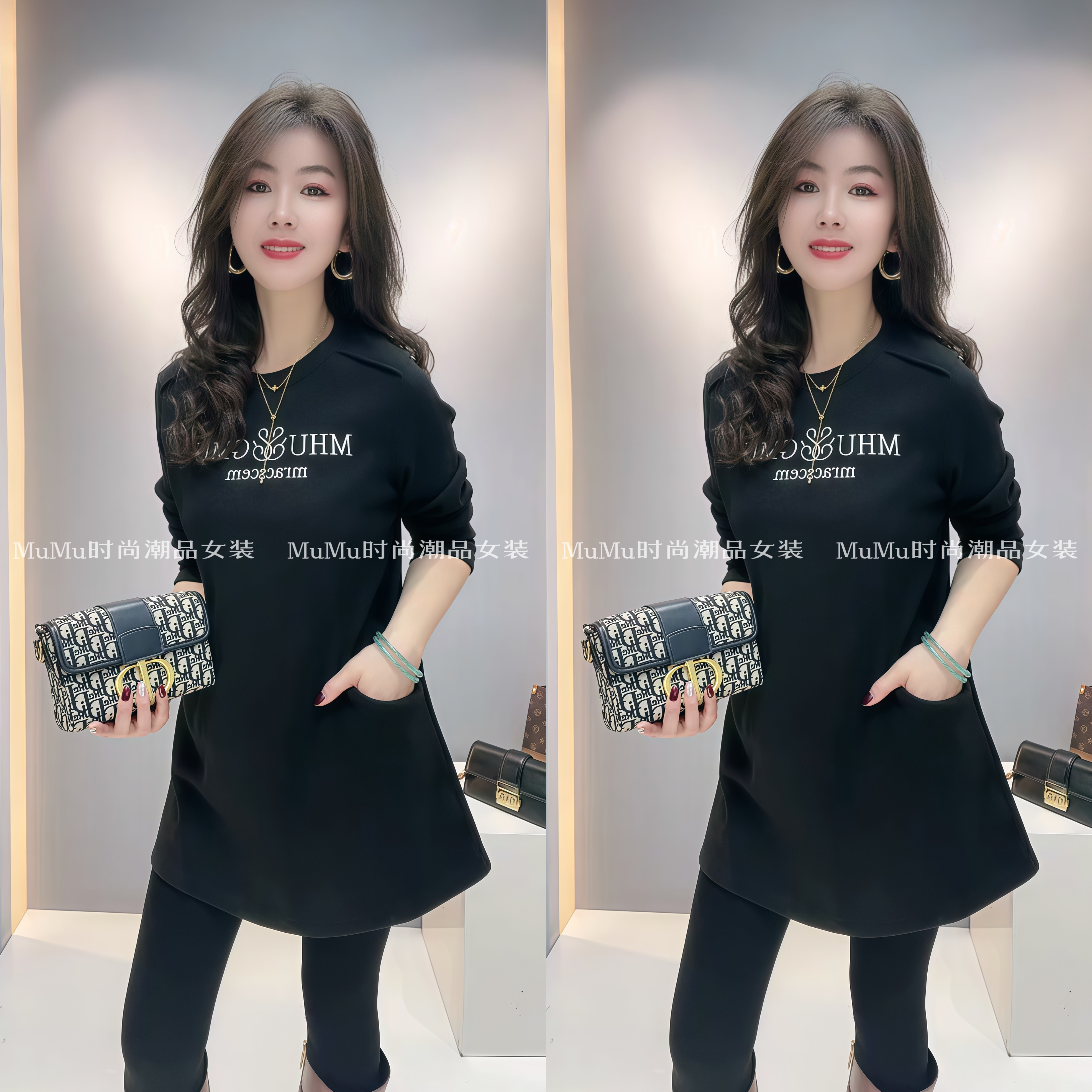 中长款上衣女遮屁股洋气秋冬新款