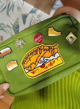 帆布笔袋女简约ins高初中学生大容量小众文具袋盐系日本韩版盒潮