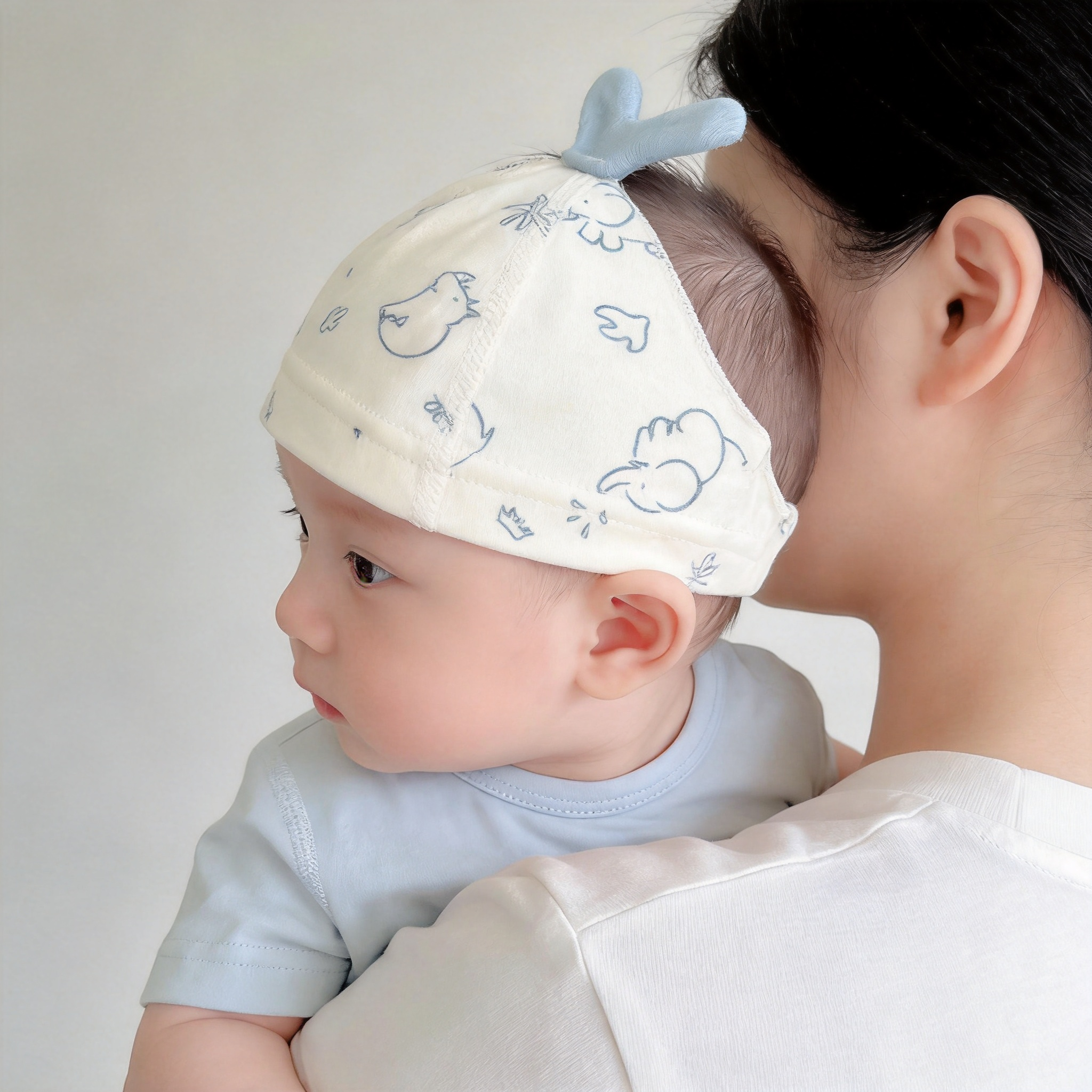 婴儿纯棉凉帽新生儿透气胎帽初生宝宝夏季护头无骨薄款护囟门帽子
