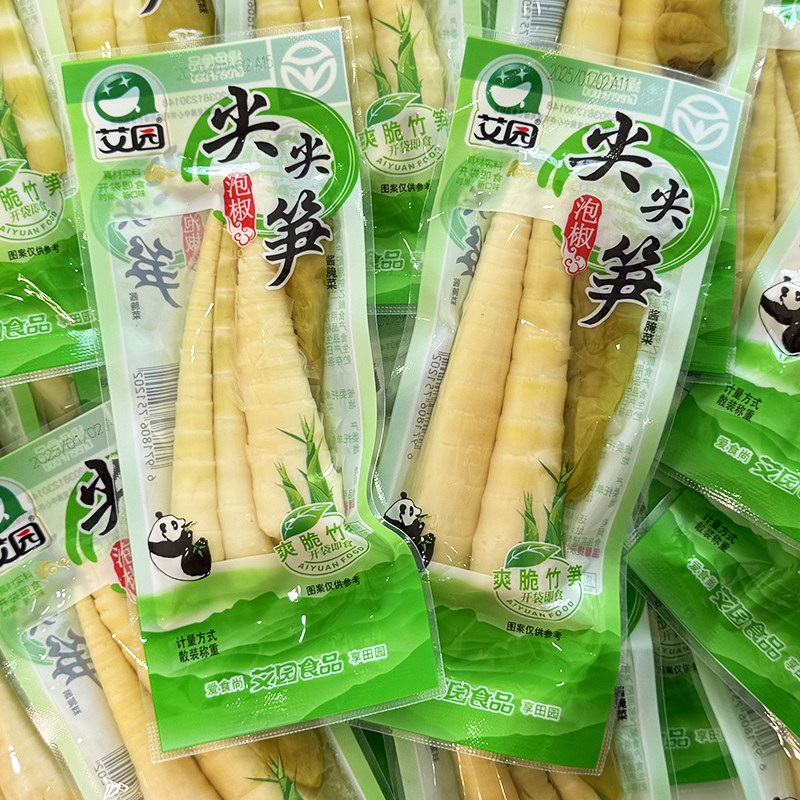 艾园泡椒尖尖笋山椒竹笋脆笋酸辣脆爽笋子笋尖开袋即食小包装零食图片