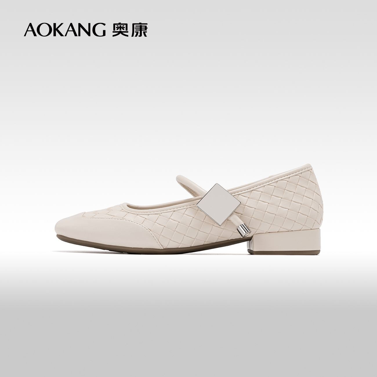 奥康平底玛丽珍单鞋小皮鞋