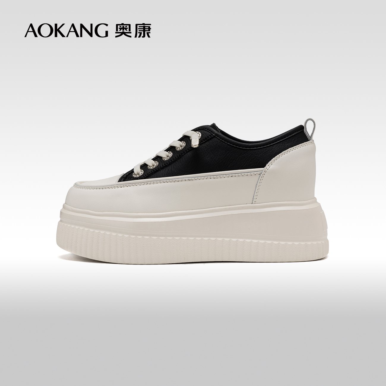 奥康小个子系带板鞋单鞋
