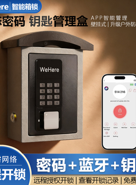 WeHere智能动态密码钥匙盒远程开锁电子壁挂钥匙收纳管理密码箱