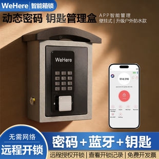 WeHere智能动态密码钥匙盒远程开锁电子壁挂钥匙收纳管理密码箱