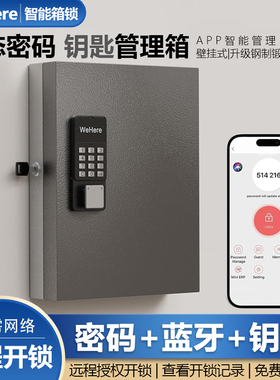 WeHere密码智能壁挂式钥匙箱汽车物业房产中介管理柜锁匙收纳盒子