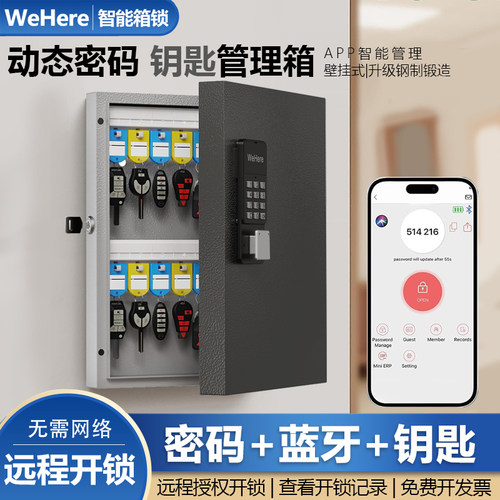 智能密码壁挂钥匙箱远程授权开锁