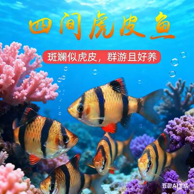 小型热带观赏虎皮鱼好养群游