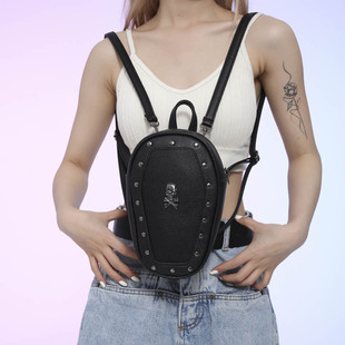 哥特包包小款双肩包万圣节十字架骷髅头单肩手提斜挎多用途女包