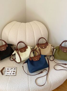 2025新款牛津布包包女士法国龙bags骧拼接饺子包简约手提包通勤