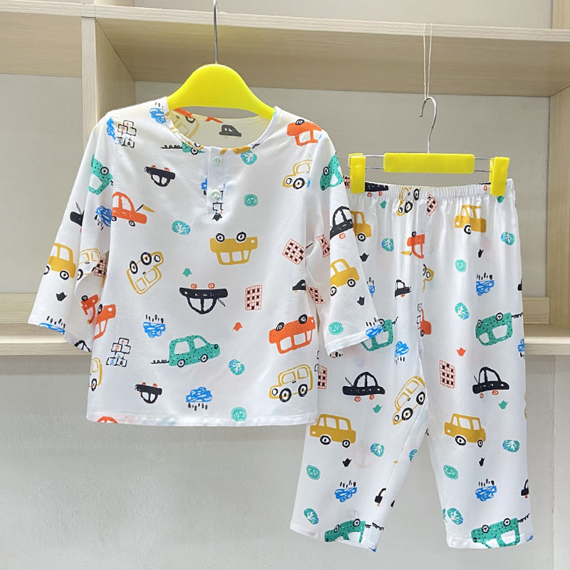 裁缝店定做60支棉绸套装童装儿童家居服男童女童睡衣家居服空调服