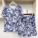 家居服空调服夏 裁缝店选色定做男士 成人绵绸睡衣短袖 短裤 棉绸套装