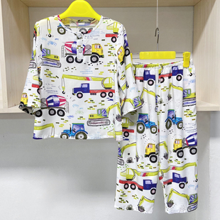 裁缝店选色定做儿童睡衣香云绸套装男童女童女孩家居服空调服夏