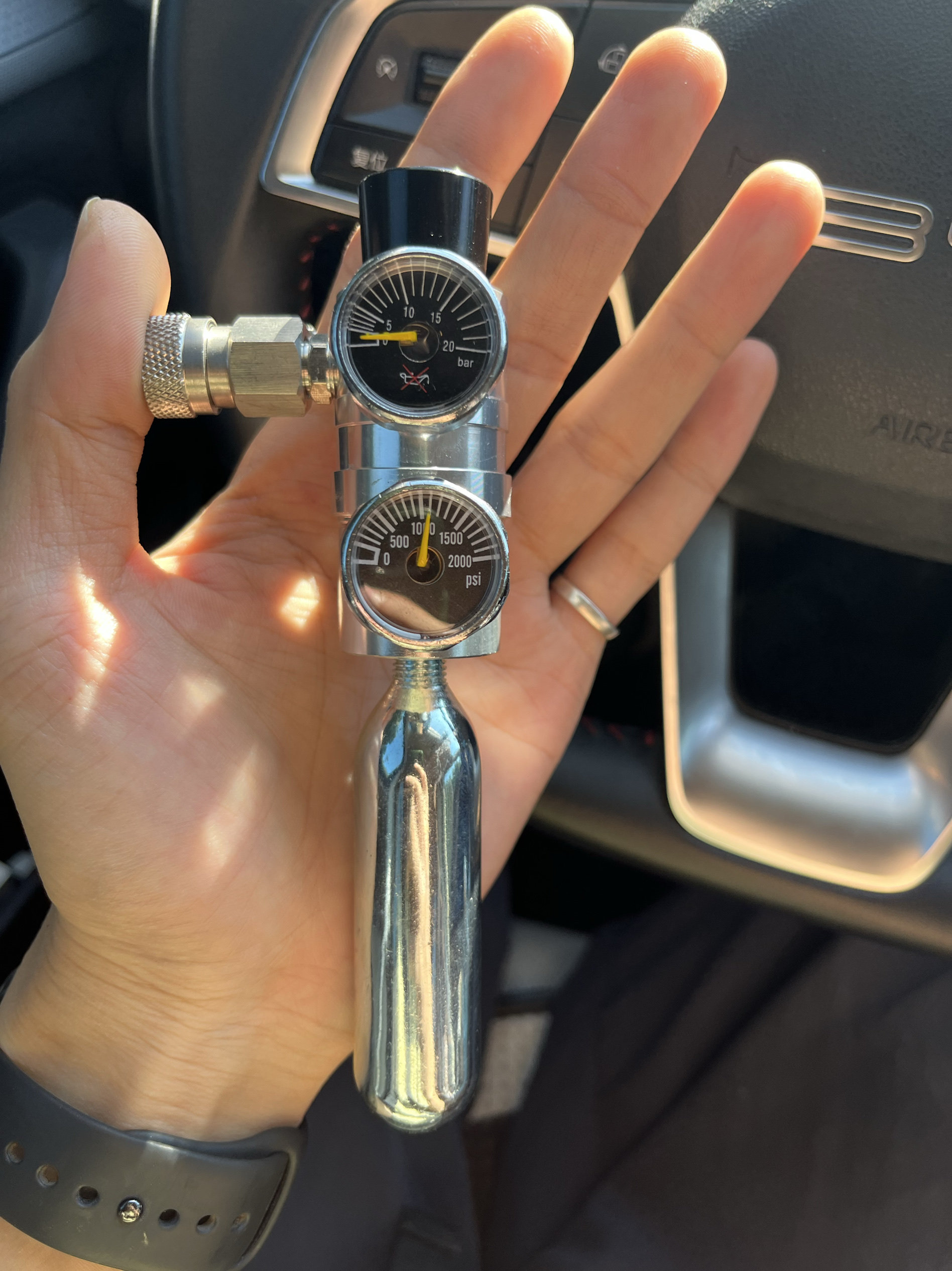按压阀气动咖啡机恒压阀点按预浸泡长按萃取二氧化碳co2露营好用