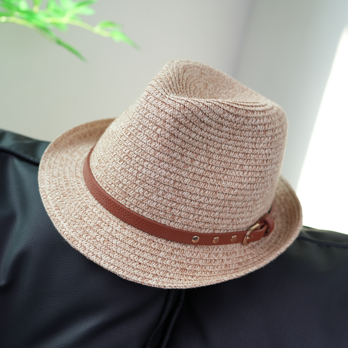 韩版春夏新款巴拿马草帽男士遮阳沙滩帽潮流日系大头围情侣小礼帽