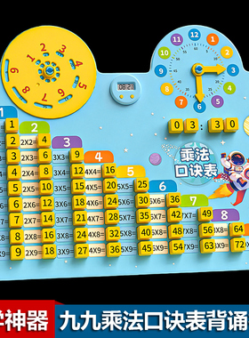 九九乘法口诀表99加减法教具背诵神器数学转盘练习初步认识记忆板