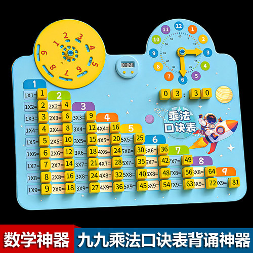 九九乘法口诀表99加减法教具背诵神器数学转盘练习初步认识记忆板