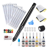传统手工纹身套装 白龙七色DIY刺青工具全套一次性纹身针纹身器材