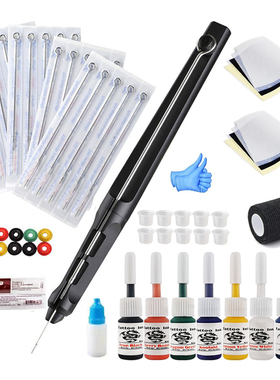 传统手工纹身套装白龙七色DIY刺青工具全套一次性纹身针纹身器材