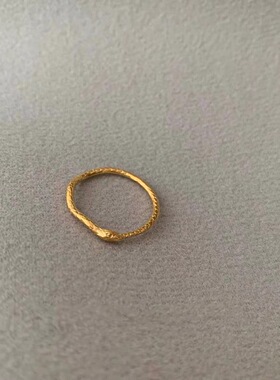 小蛇金色小众设计感细款不掉色ins潮流戒指女