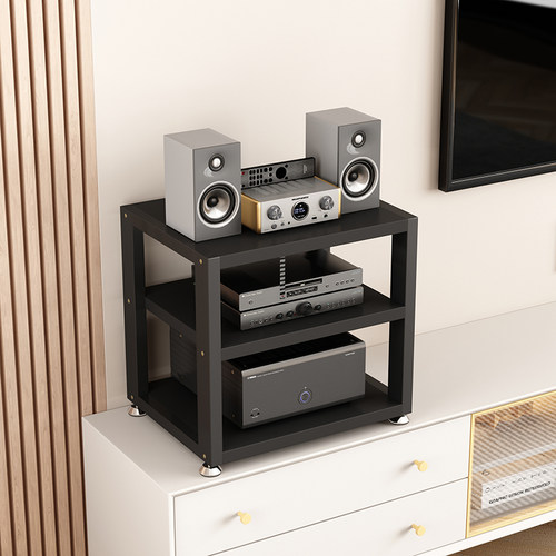 电视柜边小型功放机架胆机支架耳机放大器解码器CD机点歌机收纳架