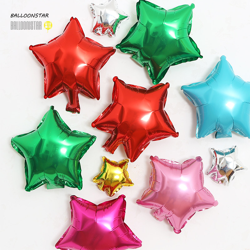 10寸5寸铝箔膜国产五角星爱心儿童生日派对酒店拍照氛围装饰气球