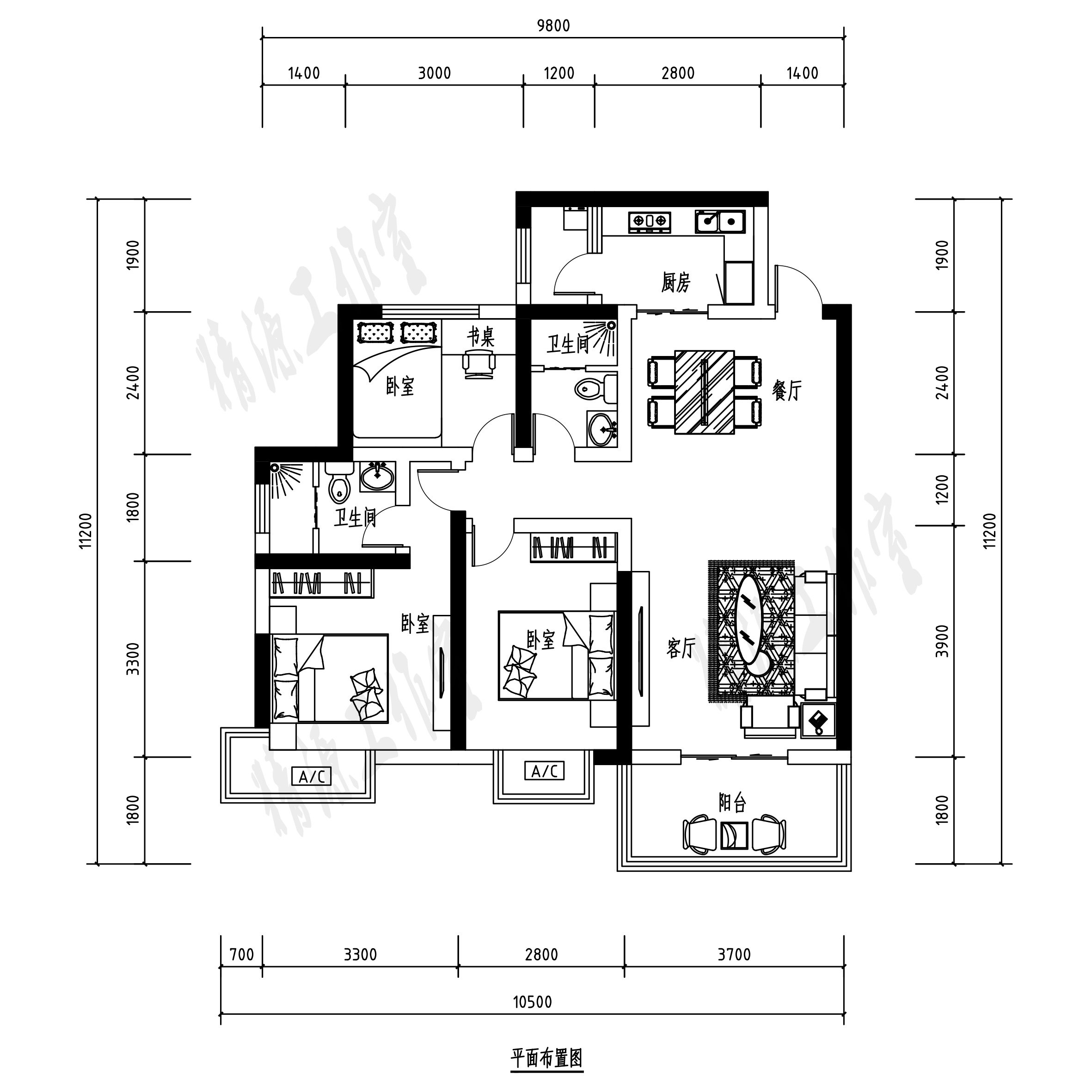 平面图代画cad修改地理方位ps修图立面转转换制作代做家具户型图