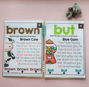 sight word高频词阅读52个小短文小学英语闪卡教具cvc卡片玩具