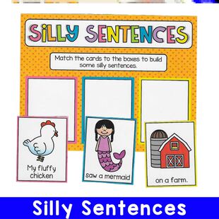 sentence句子练习英文造句小学英语教具幼儿启蒙美国教师 Silly