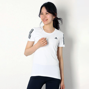 【断码捡漏】阿迪达斯女士白色速干透气排汗运动短袖T恤 HB9380