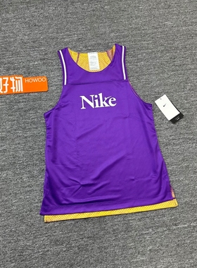Nike耐克儿童无袖T恤双面穿网眼透气篮球服速干背心 FD4010-010
