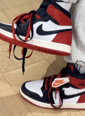 耐克JordanAir Jordan 1 Retro舒适GS高帮篮球鞋红色FD1437-106