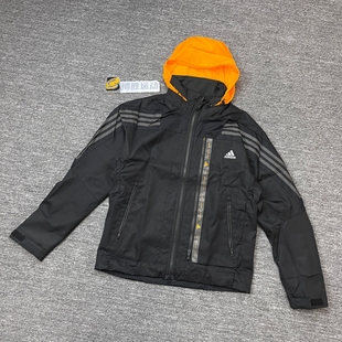 HE9909 男子运动服休闲防风夹克连帽外套男 Adidas 阿迪达斯