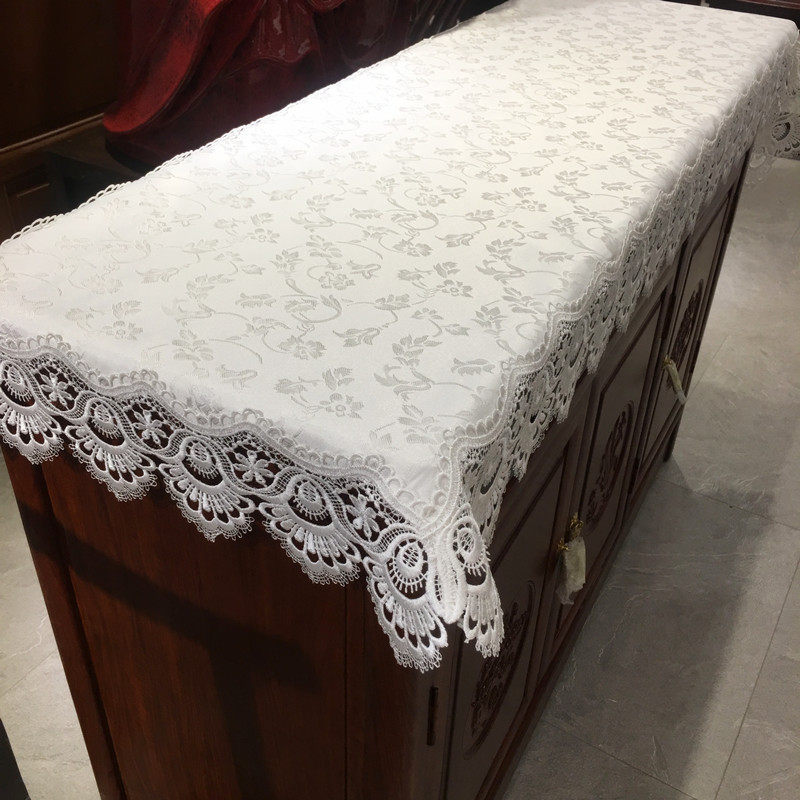 柜子盖布防尘盖布简约五斗橱盖巾蕾丝长方形电视柜桌布轻奢高级感