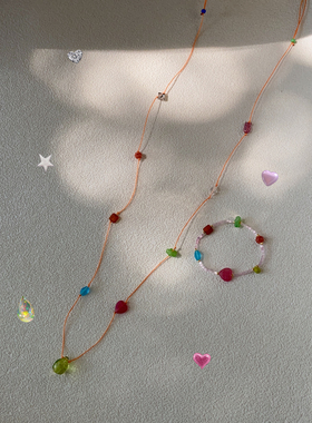 HUYA手作游园会主题项链手链原创设计编制小众设计感高级长款项链