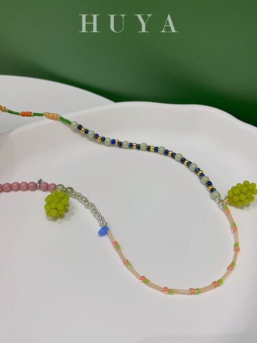 HUYA手作青提果子925银串珠