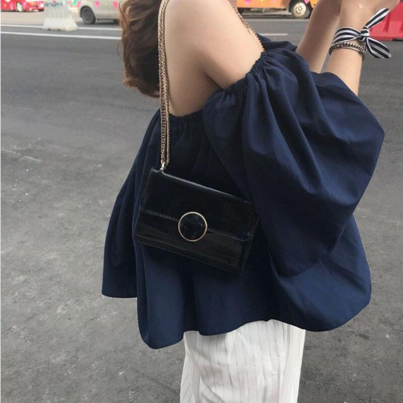 度假一字领宽松遮肉衬衫风韩风c衬衫