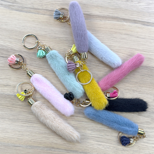 毛绒尾巴挂件猫钥匙扣情侣公仔挂件礼物包包配饰百搭男女通用手机