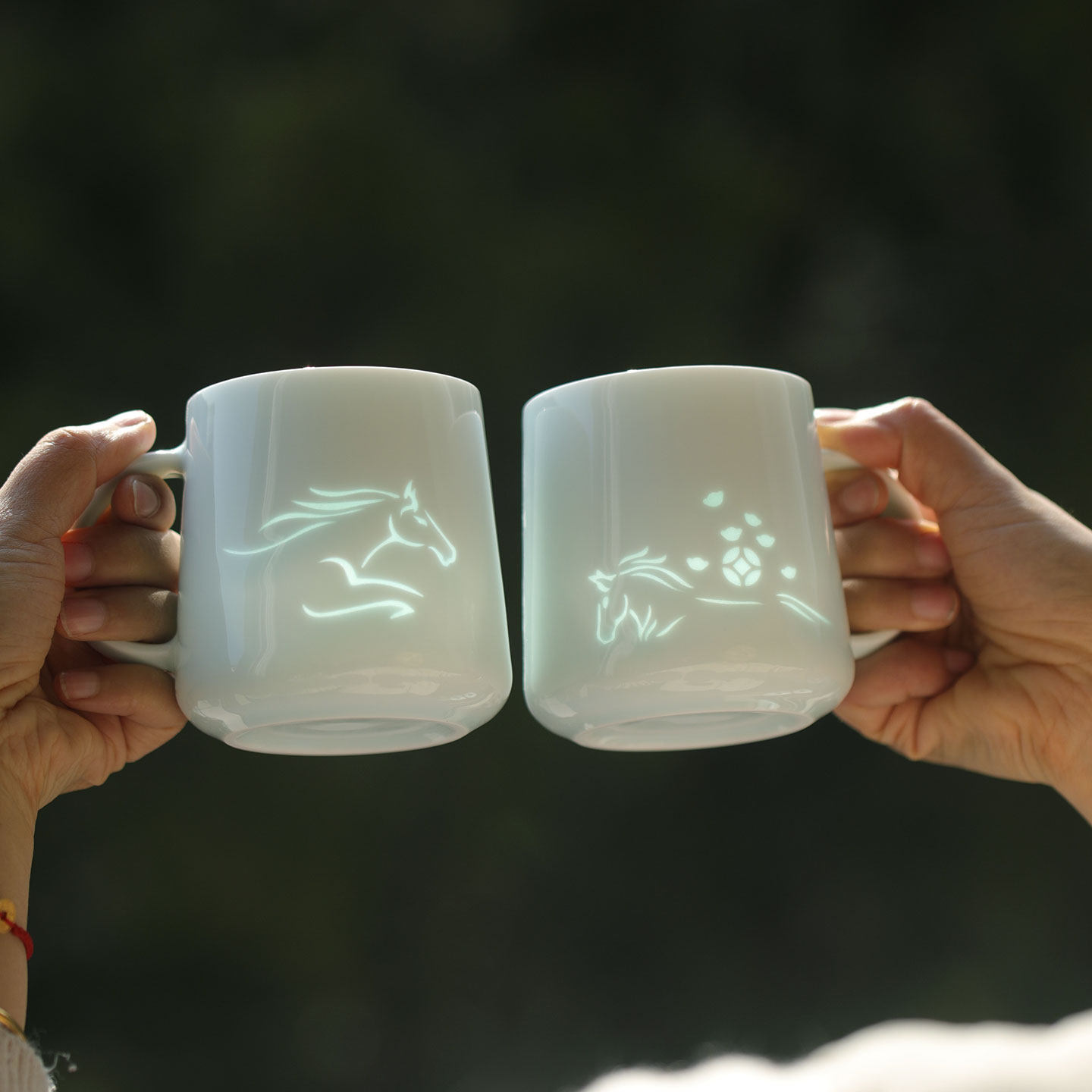 马上有钱马年杯子景德镇玲珑陶瓷水杯情侣对杯新年礼物伴手礼定制,餐饮具,杯子套装/情侣对杯,淘宝优惠券,粉丝福利购,淘宝优惠卷