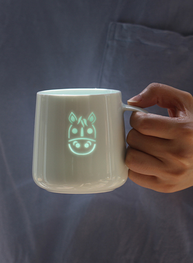 子木生肖马克杯女生高颜值玲珑瓷杯子水杯景德镇可爱咖啡杯鼠马猪