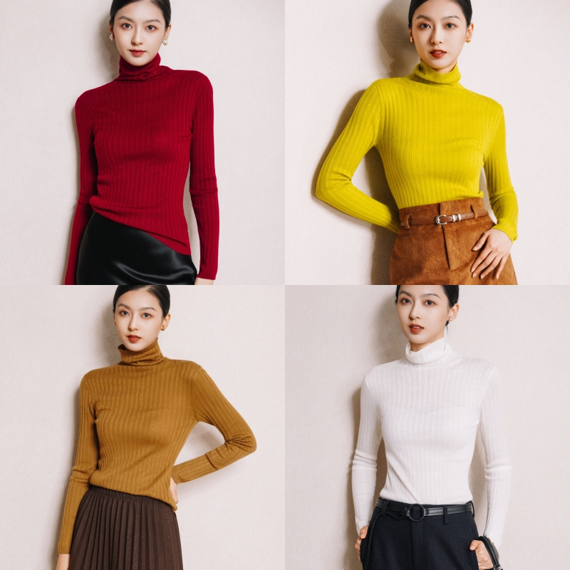 chris小倩羊毛高领内搭打底衫