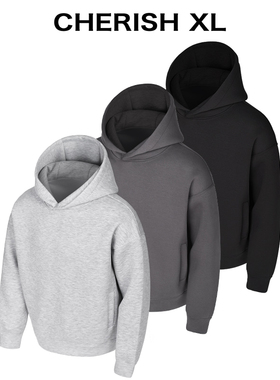 CRXL「科技太空棉」连帽卫衣男款/重磅1000G/短款加绒/抗皱抗起球