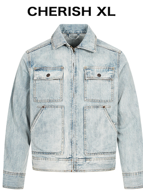 CHERISH XL【机车风】拉链款/板正合体/翻领水洗牛仔夹克外套男款